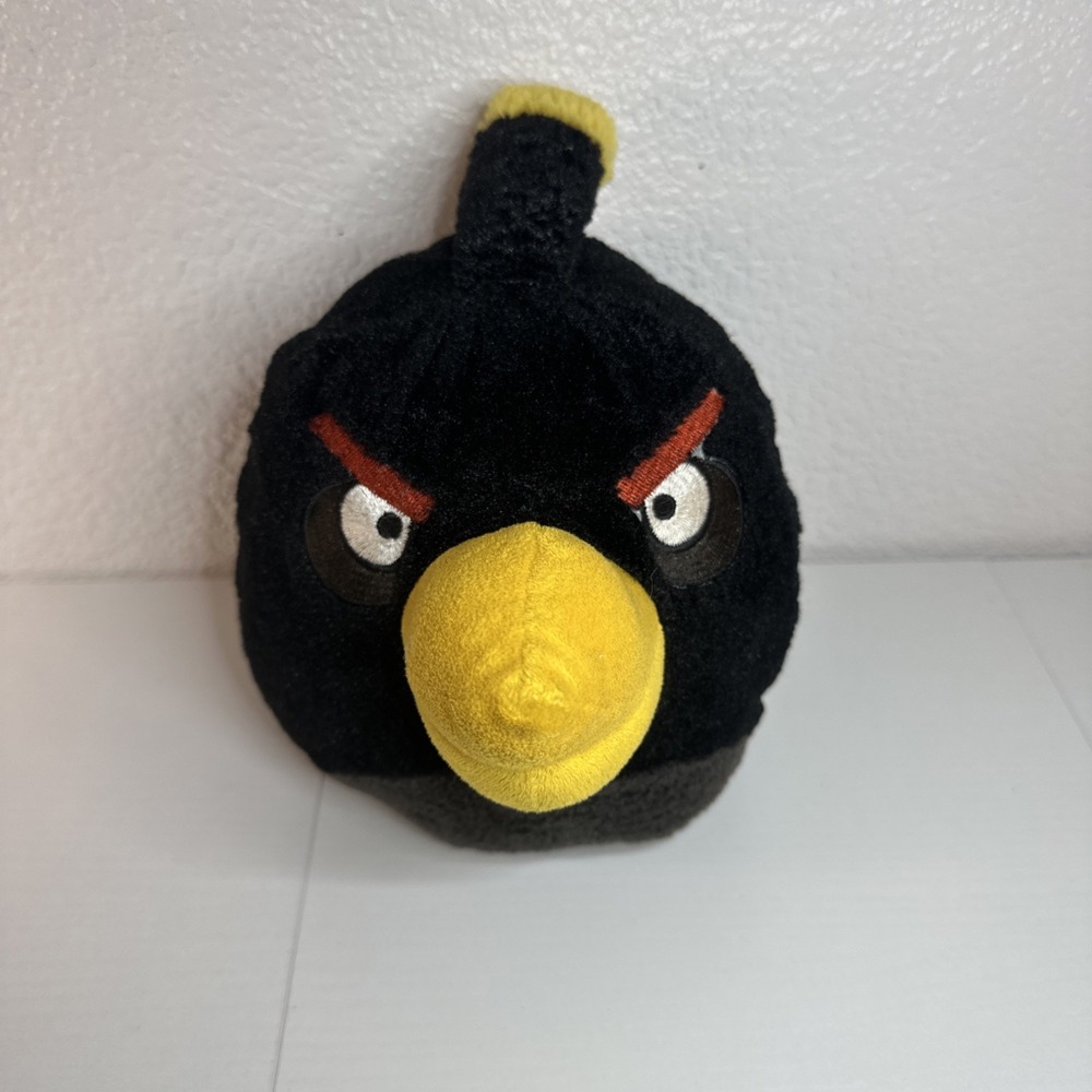 2010 Commonwealth 6" Black Angry Bird Medium Bomb No Sound Plush